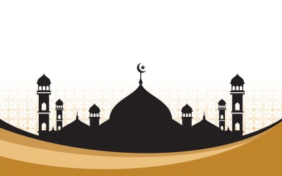 Moské islamisk ikon design Muslimsk bakgrund vektor Illustration v.1
