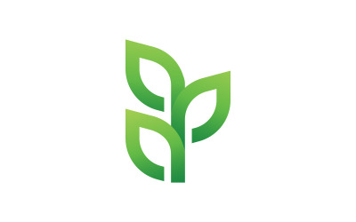 P Lettera Concetto verde Albero foglia ecologia natura vegano concetto Logo Template v.3