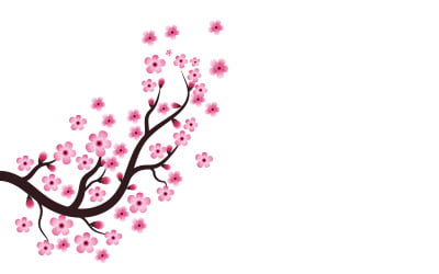 Tree Branch Sakura Beauty japan flower travel Vector icon illustration design v.2