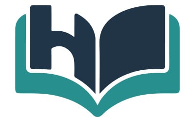 illustrative wordmark logo design for a library