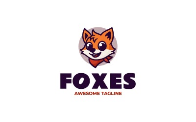 Logo mascotte semplice delle volpi 22