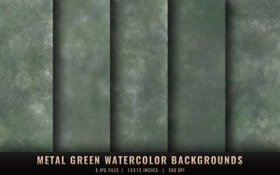 Metallgrüne Aquarellhintergründe