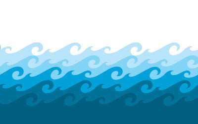 水浪图标海洋插画设计模板 v.4