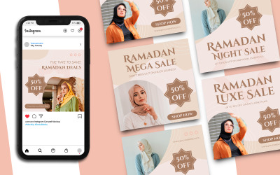 Szablon posta na Instagramie na wyprzedaży ramadanowej 465