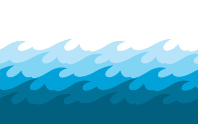 Vatten våg ikoner hav illustration designmall v.3