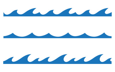 Vatten våg ikoner hav illustration designmall v.5