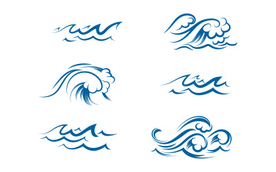 Vatten Wave ikoner hav illustration designmall v.11