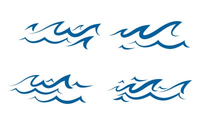 Water Wave icons ocean illustration design template v.10