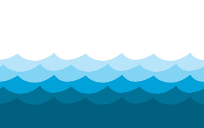 Water Wave icons ocean illustration design template v.1