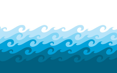 Water Wave icons ocean illustration design template v.4