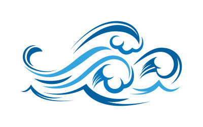 Water Wave icons ocean illustration design template v.9
