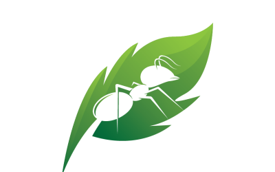 Ant With Leaf Logo Design