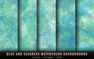 Blue and Seagreen Watercolor Backgrounds