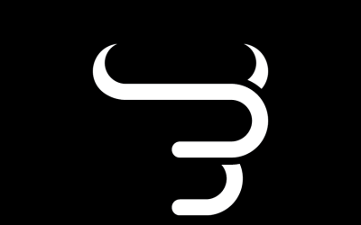 Conception de logo de ligne de tête de taureau