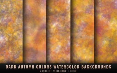 Dark Autumn Colors Watercolor Backgrounds
