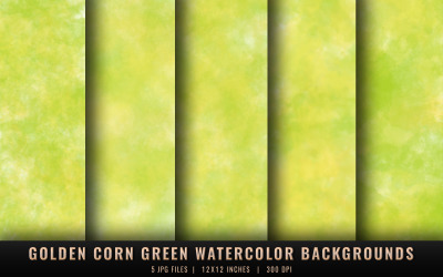 Golden Corn Green Watercolor Backgrounds