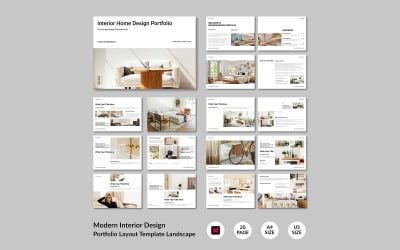 Modello di portfolio di interior design Paesaggio