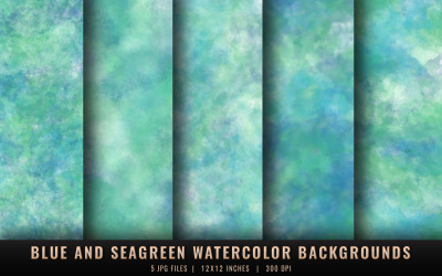 Sfondi acquerello blu e verde mare