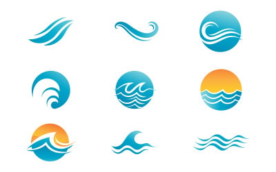 Water Wave icon ocean Logo illustration design template v.2