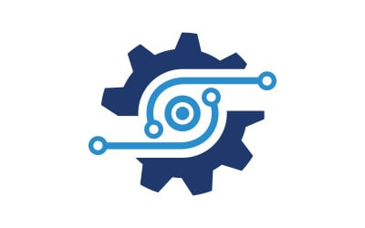 Plantilla de logotipo de tecnología industrial de engranajes v.5