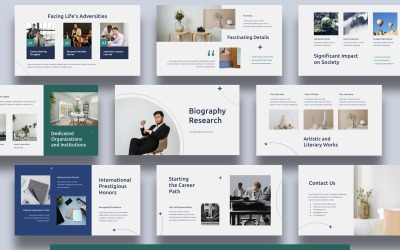 Шаблон презентації Keynote Research з біографії