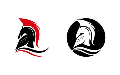 Spartan Gladiator helmet vector icon illustration design template v.6