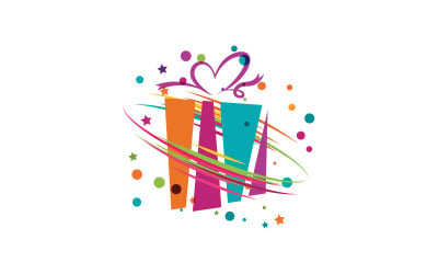 Gift Box Icon Vector Illustration logo design template v.15