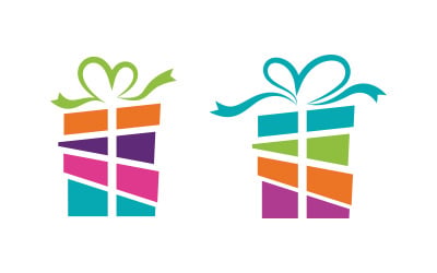 Gift Box Icon Vector Illustration logo design template v.16