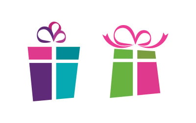 Gift Box Icon Vector Illustration logo design template v.17