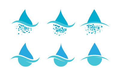 Goccia d&amp;#39;acqua eco natura Logo Template illustrazione vettoriale design v.1