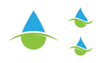 Goccia d&amp;#39;acqua eco natura Logo Template illustrazione vettoriale design v.3