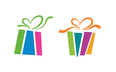 Modello di progettazione del logo dell&amp;#39;illustrazione vettoriale dell&amp;#39;icona della scatola regalo v.6