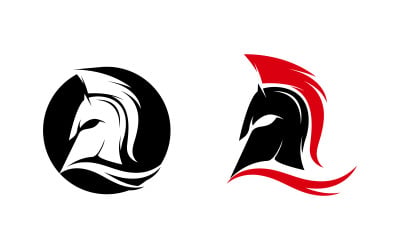 Spartan Gladiator helmet vector icon illustration design template v.2