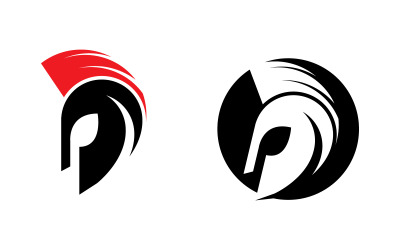 Spartan Gladiator helmet vector icon illustration design template v.3