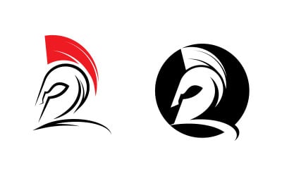 Spartan Gladiator helmet vector icon illustration design template v.5