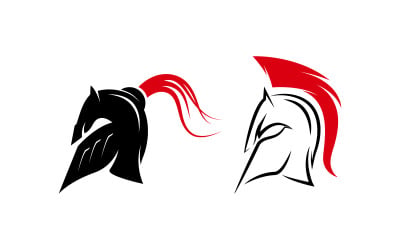 Spartan Gladiator helmet vector icon illustration design template v.7