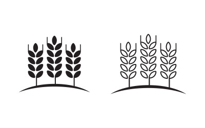 Agricoltura cibo grano riso icona vettoriale illustrazione design v.1