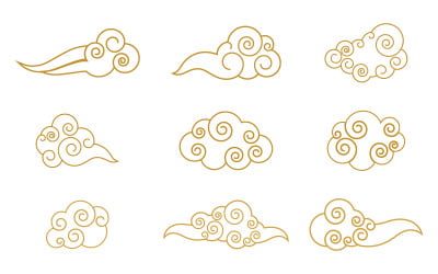 Chinese Cloud template vector icon illustration design v.1