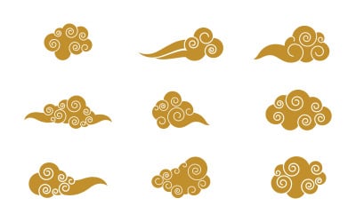 Chinese Cloud template vector icon illustration design v.5