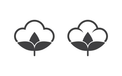 Cotton flower vector icon template symbol nature design template v.1