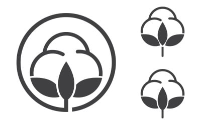 Cotton flower vector icon template symbol nature design template v.2