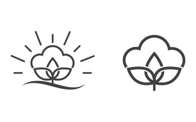 Cotton flower vector icon template symbol nature design template v.4