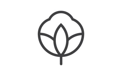 Cotton flower vector icon template symbol nature design template v.6
