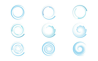 Halftone circle dots vector illustration design template