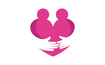 Hand Concept Mutual help care social humanity Logo design template v.14