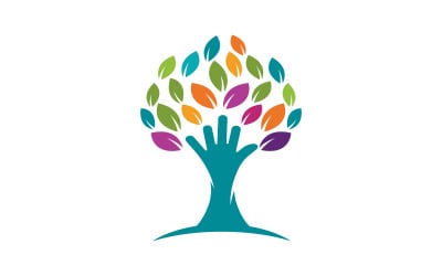 Hand Concept Mutual help care social humanity Logo design template v.21