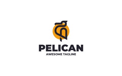 Pelican Line Art Logo Template 22