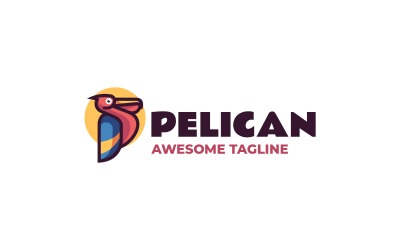 Pelikan, Einfaches, Maskottchen, Logo, 3
