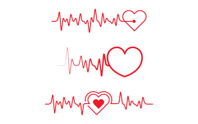 Red heartbeat line icon Pulse Rate Monitor. Vector illustration v.8