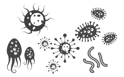 Virus medicinsk vektorillustration malldesign v.3